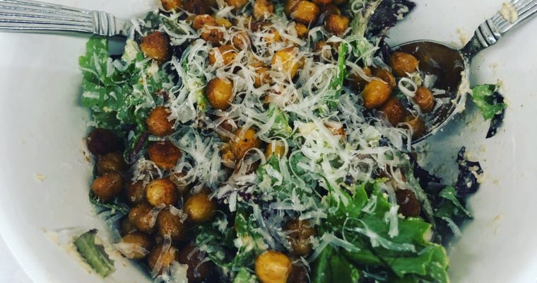 Roasted Chickpea Caesar Salad with Vegan Dressing